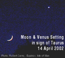 photo of Moon and Venus setting